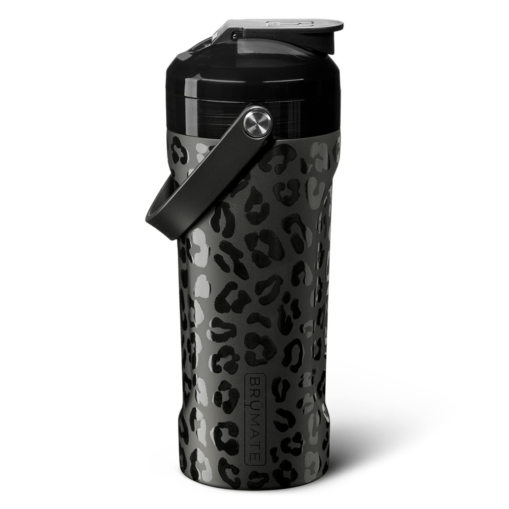 BrüMate MultiShaker Blender Lahvička 124; 100% těsnění izolované nerezové oceli 124; Předcvičení a protein Shaker Lahvička pro posilovna 124; 26oz (Onyx Leopard)