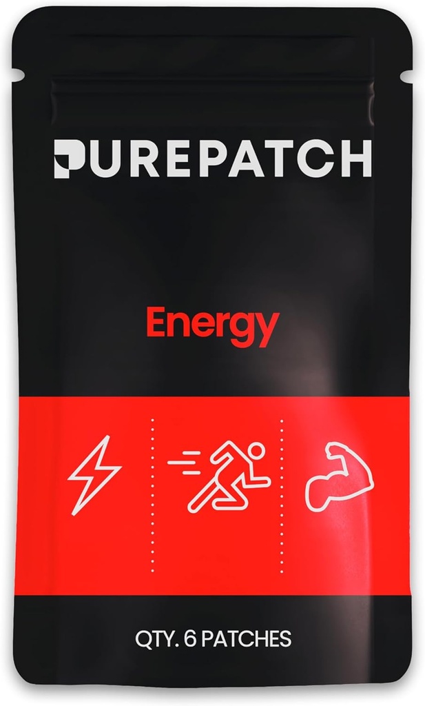 Čistá Patch Energy Patch - Plant- Based Vegan Topical Patch - Caffeine - CoQ10 - Amino Acids - Electrolytes - Non- Ingestible - Water- Resistent - Gentle on Skin - Gluten Free - Made in USA - 6 Patches