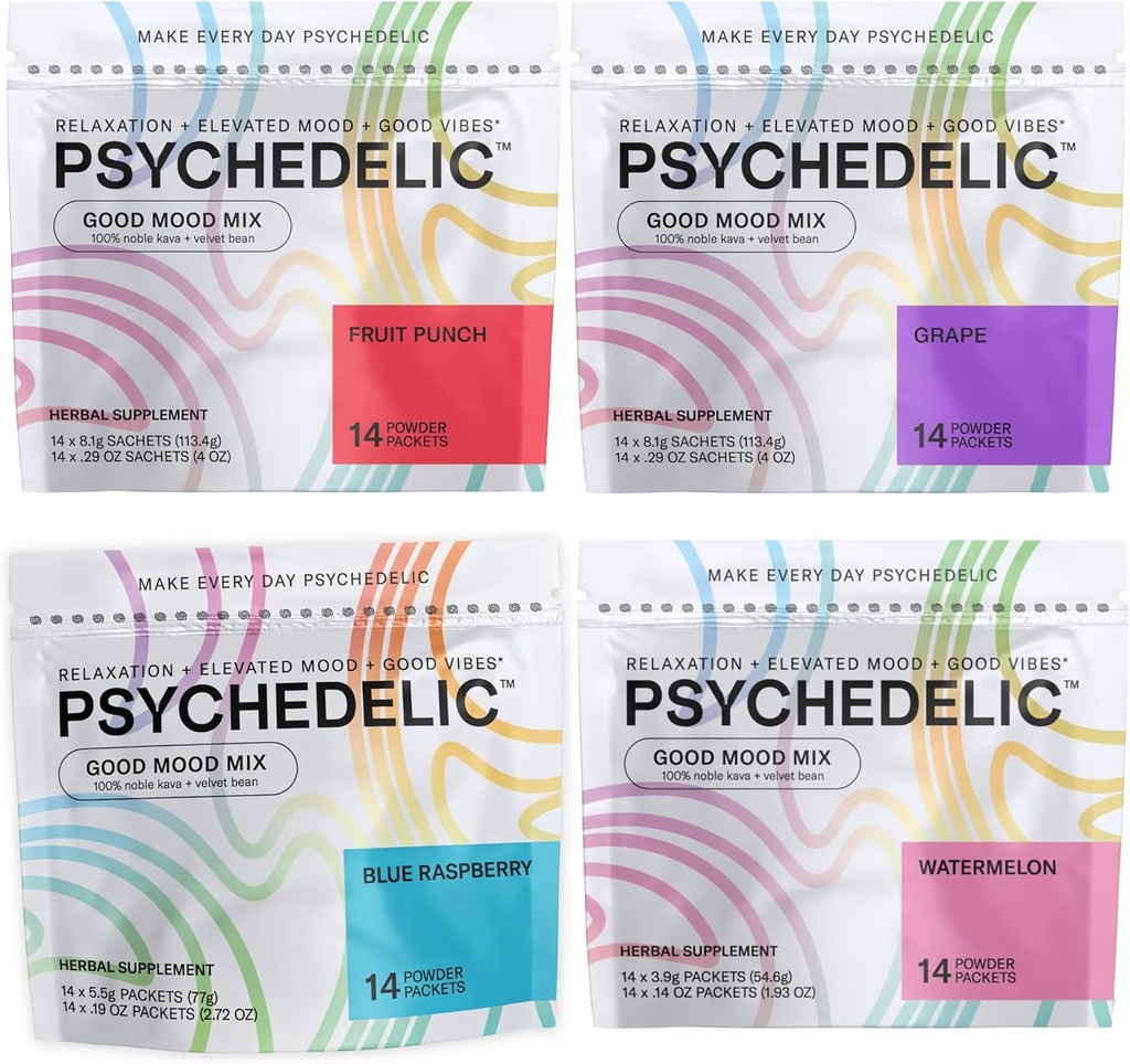 Psychedelická voda dobrý mood Mix 4 Flavor Smíšené Bundle
