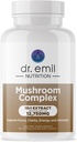 DR. EMIL NUTRITION 10 Houbový dodatek pro duševní jasnost, Focus & Immunication Support - Functional Houbový Nootropní dodatek s Lions Mane Extract, Cordyceps, Turkey Tail & Více