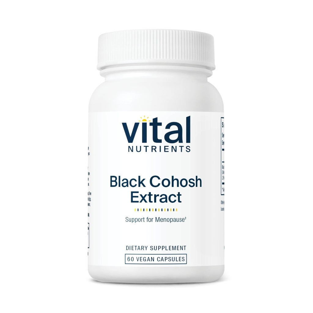 Vital Nutrients Black Cohosh Extract 250mg CLAS124; Vegan Supplementary for Women 's Menopause, Hormonal Balance and PMS Support * CLAS124; Gluten, mlékárna a sója Free CLAS124; Non- GMO CLAS124; 60 Kapsle