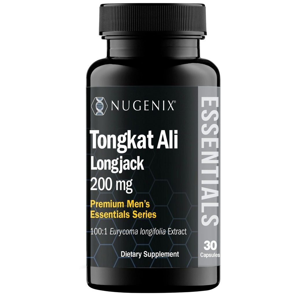 Nugenix Essentials Tongkat Ali pro muže, Podpora pro zdraví mužů, Longjack Eurycoma Longifolia Extract, 30ct