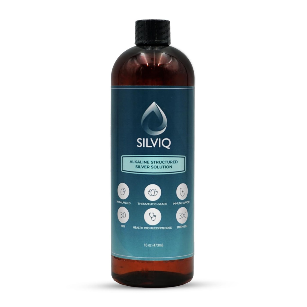 Strukturovaná stříbrná voda 30PPM - ph Vyvážená alkalická struktura Silver Liquid Solution Mineral Supplementary for Natural Imunitary Support - Enhanced Wellness & Gut Health - 16 Oz (437ml)