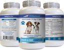 Dog kůže a kabát doplňky - Psi Vlasy a kabáty Komplex - Pokročilá kůže Relief - Dobré pro nehty - Dog Vitamin e - 1 lahvička (60 tablet)