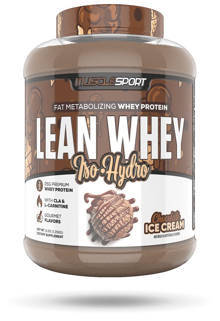 Musclesport Lean Whey Revolution ™ Protein Powder - Syrovátkový proteinový izolát - Nízká kalorie, Nízký karb, Nízké tuky, neuvěřitelné příchutě - 25g protein per Scoop - 5lb čokoládová zmrzlina