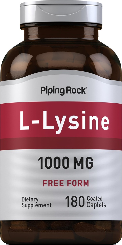 Piping Rock L- Lysin 1000mg PHARMAN124; 180 Caplet PHARMAN124; Free Form PHARMAN124; Vegetarian, Non- GMO, gluten Free