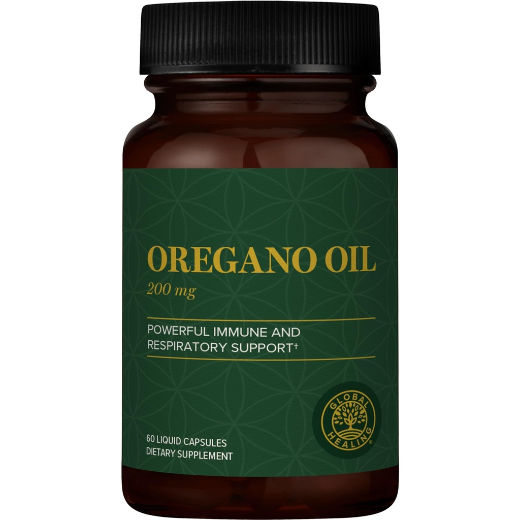 Globální léčebné centrum - Oregano Oil Kapsle s organickými přísadami a Cayenne Pepper Extract, Oregano Kapsle pro podporu imunitního systému, Respirační zdraví, Digestion, Gas & Gut Wellness (60 Počet)