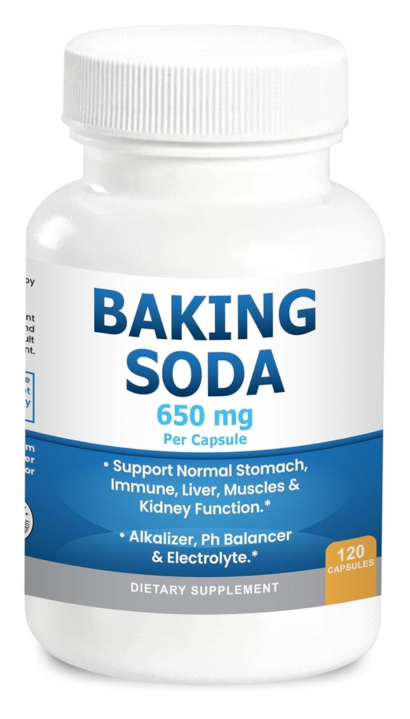 Pečení Soda Kapsle 650mg Čisté pečení Soda Hliníkové Zdarma ekologické použití. Přírodní pečení Soda 120 Caps