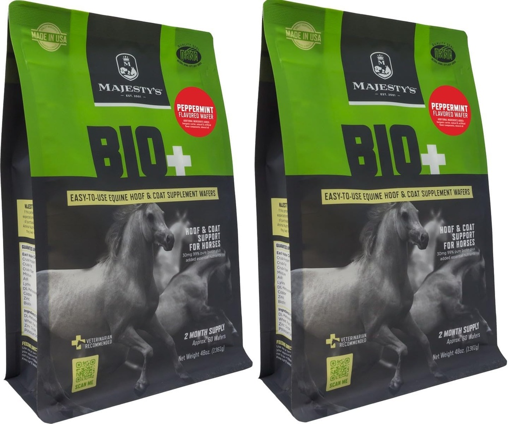 Peprmintové máty s příchutí biotinu - Superior Horse / Equine Hoof and Coat Supplement - Měď, zinek, lysin, methionin