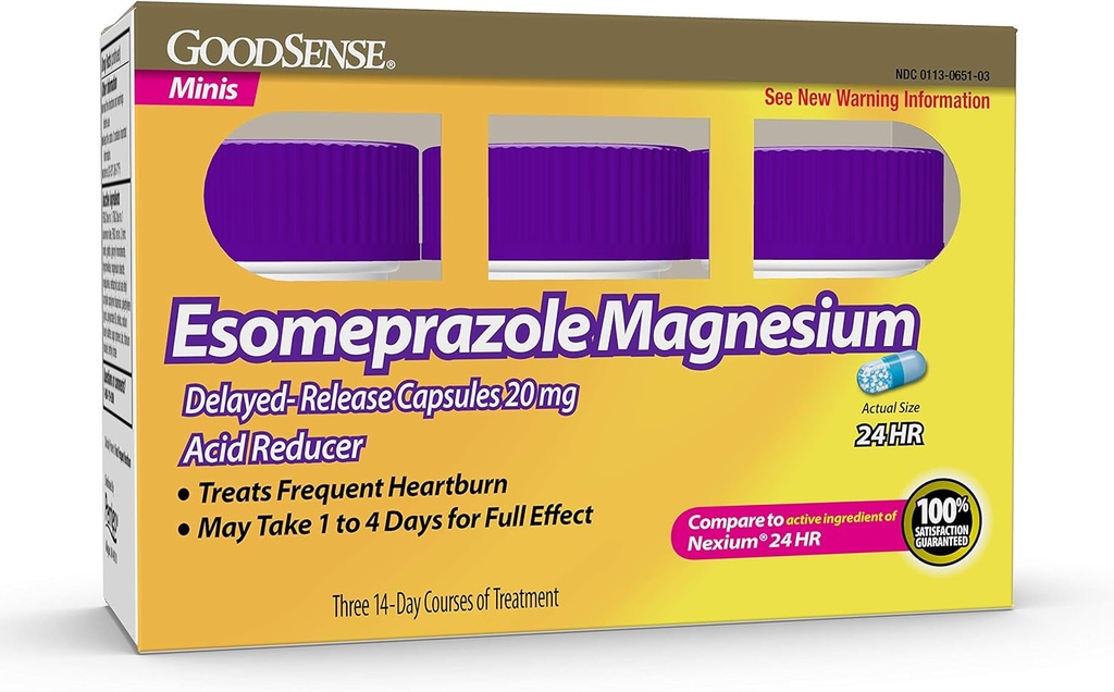 GoodSense Esomeprazol Magnesium Dellayed- Release Mini kapsle, 20 mg, Acid Reducer, 42 Počet