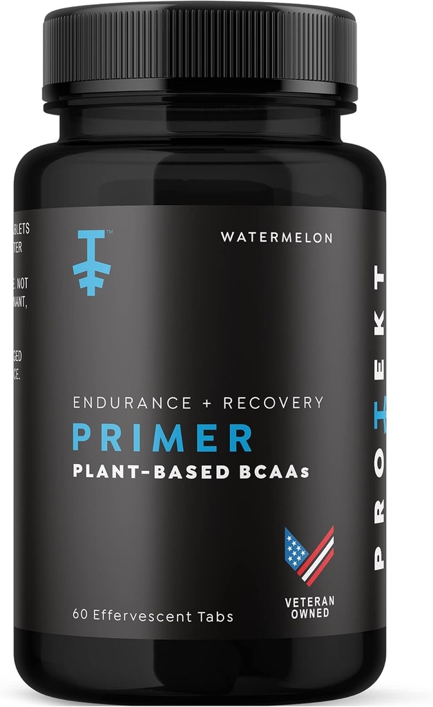 Protekt Primer - Plant- Based BCAA dodatek s vitaminem C - 60 Effervescent Tablety - Vegan BCAA - Melounový flavor - Maximální absorpce pro optimální výkon a rychlejší zotavení