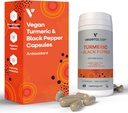 Vegan Turmeric & Black Pepper Kapsle (60 Kapsle) - Nádorové doplňky Kapsle 1 denně - doplňky pro dospělé a děti