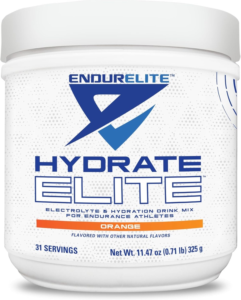 EnduriElite Hydrate Elite - Electrolyte Powder - Okamžitá hydratace & Elektrolyty pro Endurance Sportetes - Hydration Powder Mix - Orange - 31 Servings