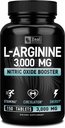Zeal Naturals L Arginine 3000mg Kapsle (150 tablet) Maximální dávka L- Arginin Nitric Oxide Supplementary for Supplementary Muscle Growth, Cévní funkce a energie - Nitric Oxide Booster