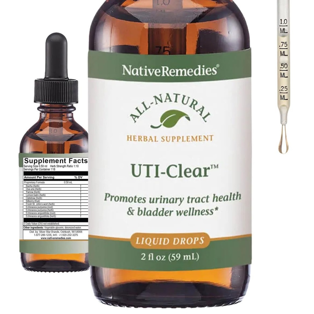 Native Remedies UTI- Clear for Urinary Tract and Shore Health, 59 ml