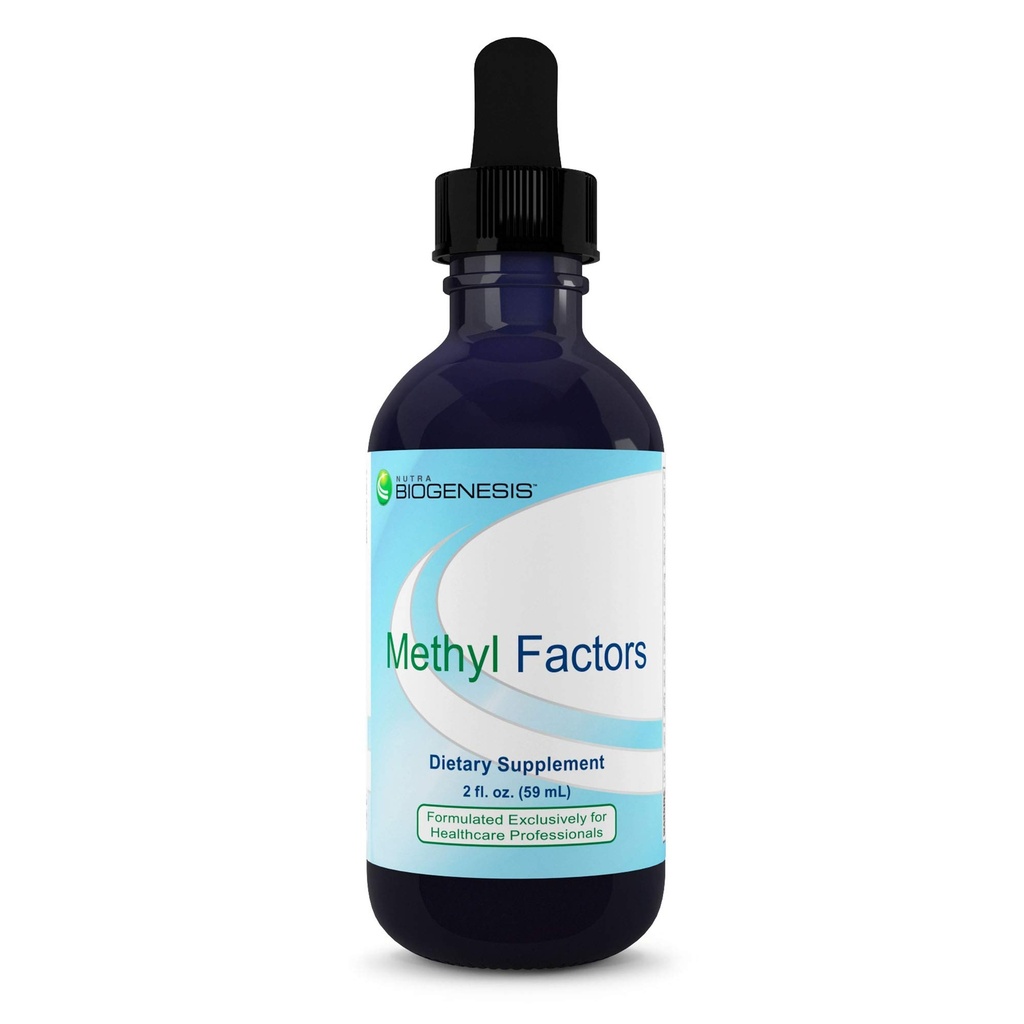 Nutra Biogenesis Methyl Factors - Vitamin B12 Drops, Methylfolátové Drops, Sublingual Liquid for Women & Men, B Complex with Folic Acid for Kids & Dospělí, Energetický dodatek, Cukr zdarma - 2 Fl Oz