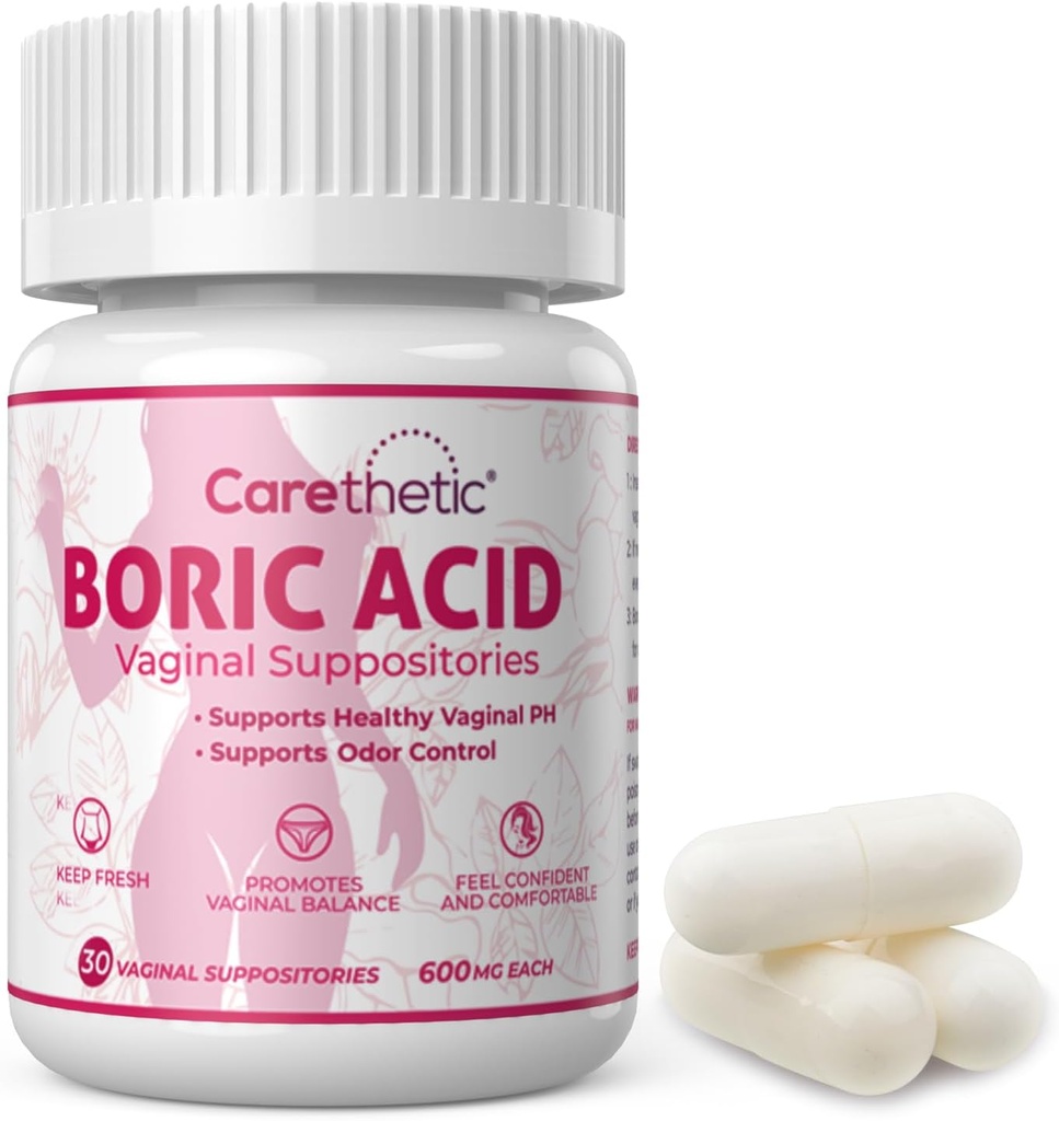 Vaginální podložky - pH Balance & Odor Control pro ženy, 600mg, 30 Počet - Gentle Feminine Health