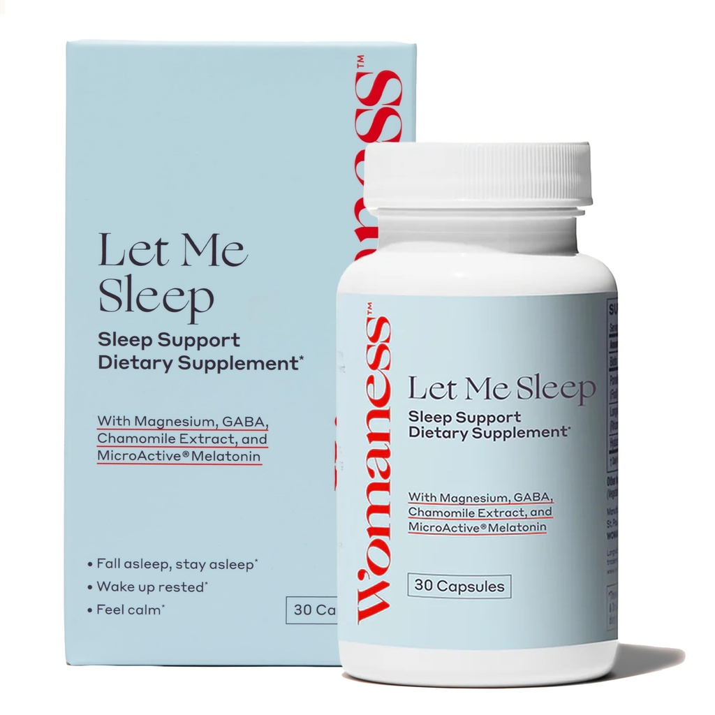 Ženské Nech mě spát doplňky pro dospělé - Přírodní pomoc při spaní s melatonin 3mg, doplněk hořčíku, GABA & Heřmánek Extract for Restful Sleep - Noční podpora pro spánek - 30 Kapsle