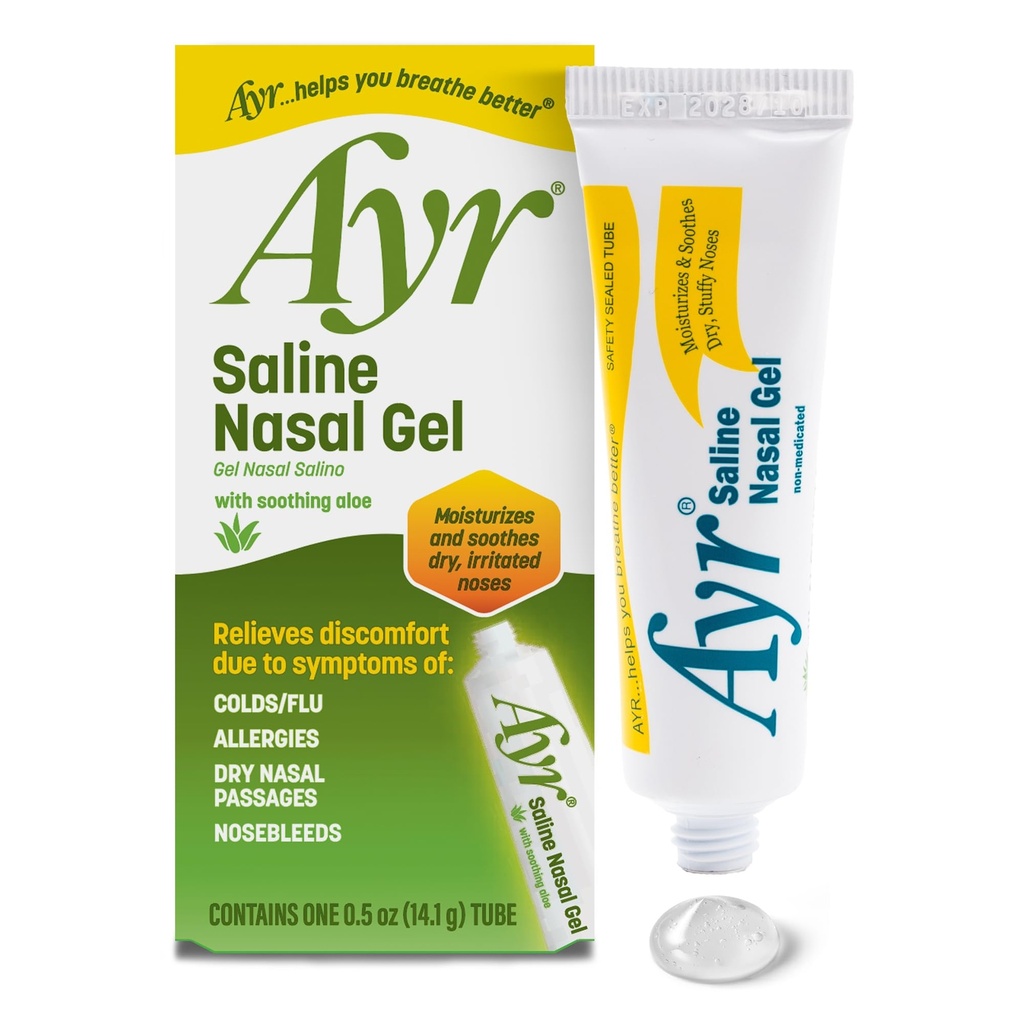 Ayr Saline Nasal Gel, With Soothing Aloe, 0.5 Ounce Tube (Balení po 1)