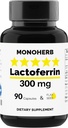 MONOHERB Lactoferrin 300 mg na tobolku - 90 Vegetariánských tobolek - Vyrobeno v USA