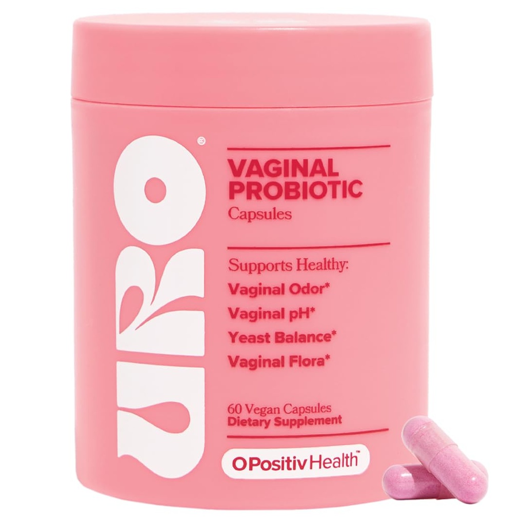 O Positiv URO Vaginální Probiotika pro ženy pH Balance s prebiotika & Lactobacillus Probiotic Blend - Vaginální doplněk zdraví - Podpora zdravé vaginální zápach & Vaginální Flora, 60 Počet (balení po 1)