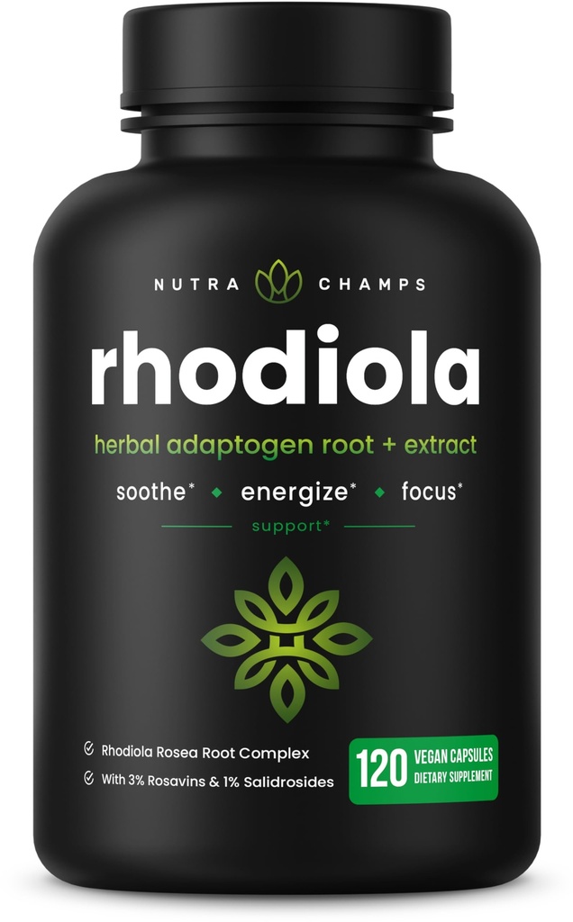 Rhoddiola Rosea dodatek 600mg CLAS124; 120 Vegan Kapsle CLAS124; Rhoddiola Rosea Extract for Energy, Stress Relief, Mood and Focus CLAS124; Adaptogenic Rosavin & Salidrosids CLAS124; 300mg Pills by NutraChamps