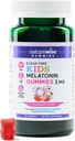 NatureWise Kids Melatonin 1 mg Sugar- Free Gummies for Children Ages 4 & Up - Non-Habit Forming Sleep Aid - Jahodová ochucená - Vegan, No Gluten, Non-GMO - 60 Počet [2-Month Supply]