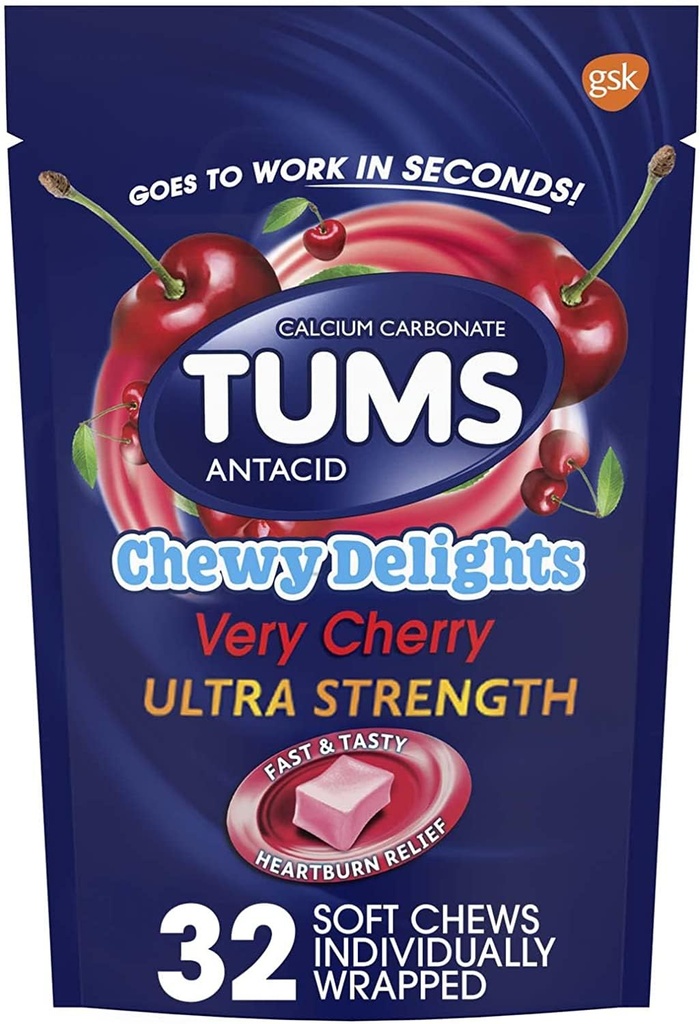 Tums Chewy Delights, Velmi Cherry 32 ea Balení po 4 podle TUMS