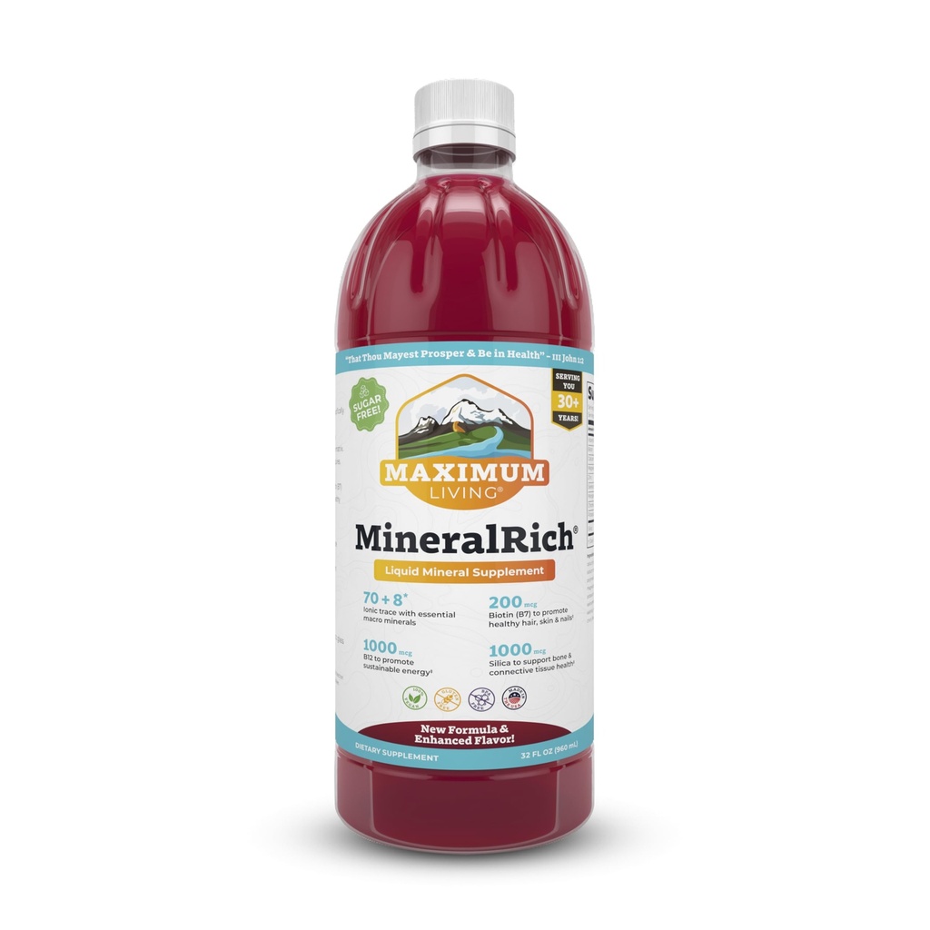 Maximum Living MineralRich - Minerály dodatek - Cukr zdarma tekuté směsi vitaminů a stopových minerálů - 32 oz