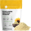 Kate Naturals Sunflower Lecithin Powder for Baking Bread, Gummies, Vaření. Lecithin dodatek pro ucpané mléčné kanálky. Náhrada za Soy Lecithin Powder (12oz, Non- GMO)