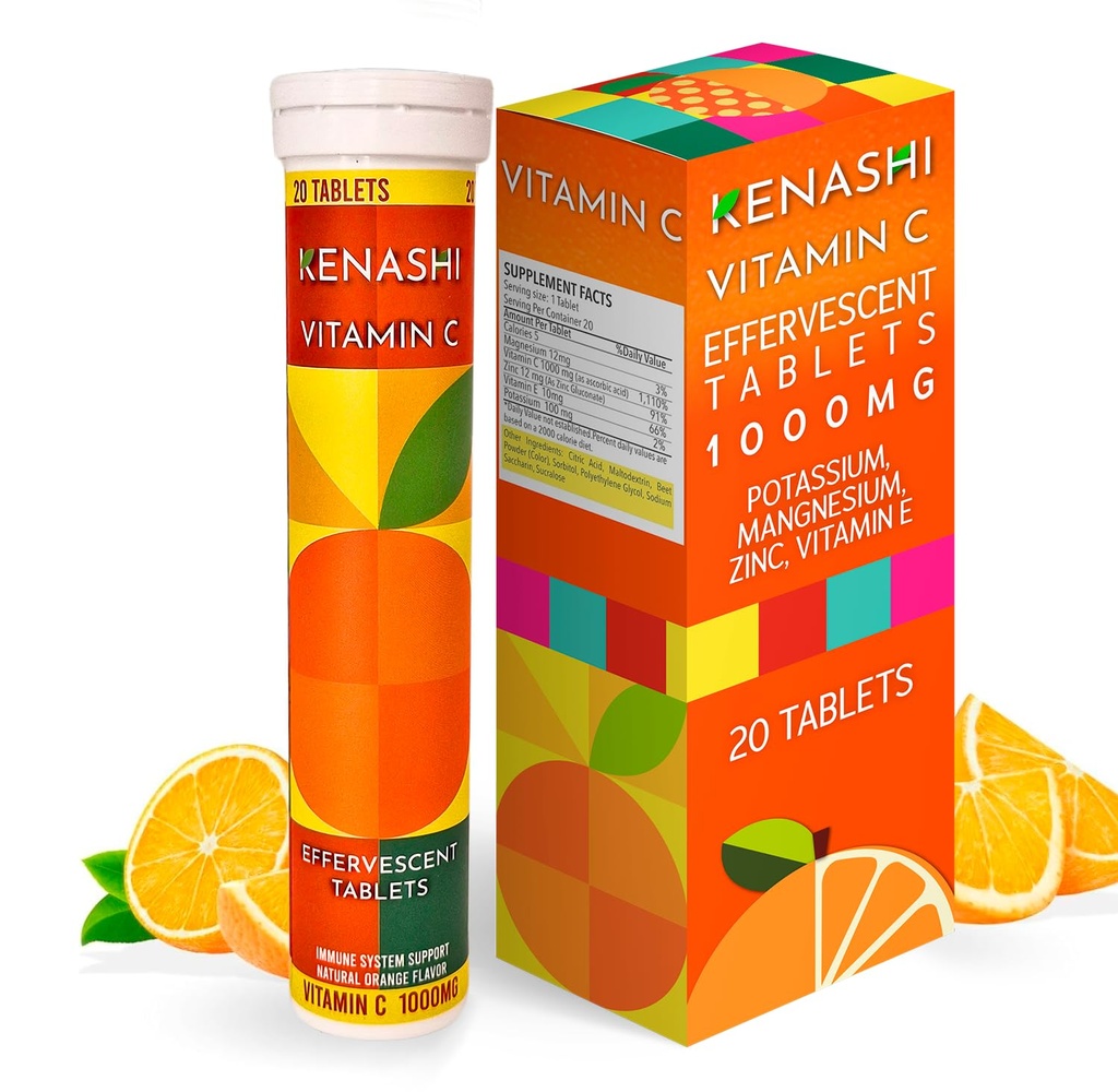 Vitamin C 1000mg Effervescentní tablety Vitamin se zinkem Draslík Magnesium E Vitamin Vitamina C Efervescente para Adulto Zinek a Vitamin C 20 Tablety