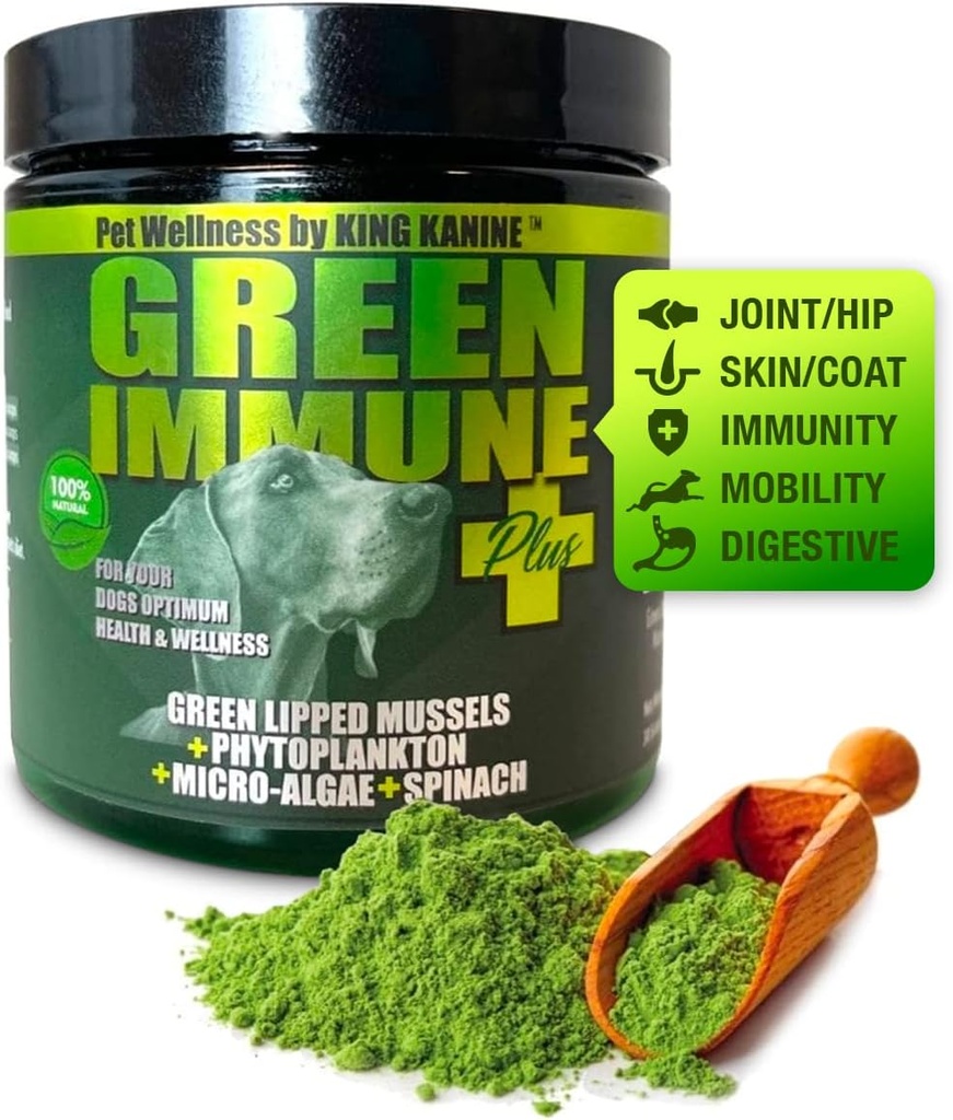 King Kanine Green Inmune Plus Multivitamin a Mineral 6 oz cr124; Organic Powder to Improve Připojit mobilitu & alergie Relief cr124; Zánět dodatek pro Psí péči cr124; Veterinář Schváleno