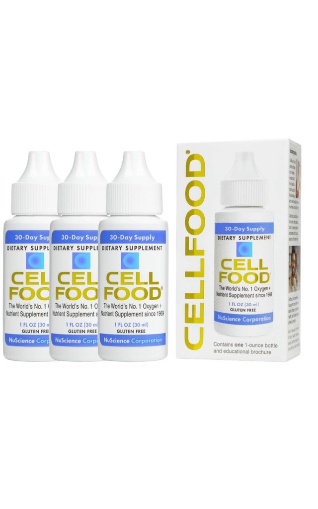 Cellfood Oxygen Boost - 1 fl oz, 3 Pack - Liquid Oxygen dodatek pro Lymfatické odsávání, Altitude nemoc, Jet Lag, Únava, Bolesti hlavy, Hangovers & Energy - Gluten Free, Cert. Kosher