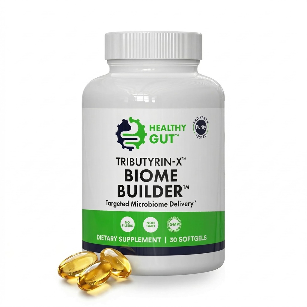 Zdravý Gut Tributyrin- X CZ124; Nejbiologičtější Butyrate Postbiotic for Gut Health & Leaky Gut Support CZ124; 99% Pure w / Zero Odor CZ124; 30 Softgels