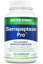 Enzyme Science Serrapeptáza Pro, 120 Kapsle - Serratiopeptidáza dodatek pro Sinus, imunitní a kardiovaskulární podpora