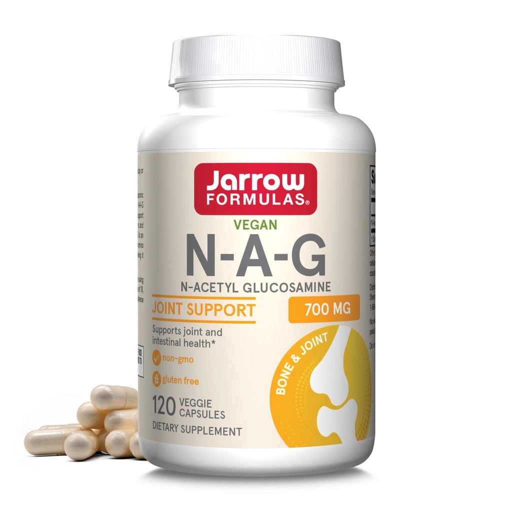 Jarrow Dispersas ® N- A- G 700 mg, N- Acetyl Glucosamine, Acetylovaná forma glukosaminu pro podporu kostí a kloubů, 120 Veggie Kapsle, až 120 Služeb