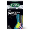 CURAD Performance Series IRONMAN Antibakteriální obvazy, Extreme Hold Adhesive Technology, Standard Size Flexible Fabric Obvazy pro řezné rány, Scraps, & Burns, Souřazené barvy, 1 x 3,25 palce, 20 Počet