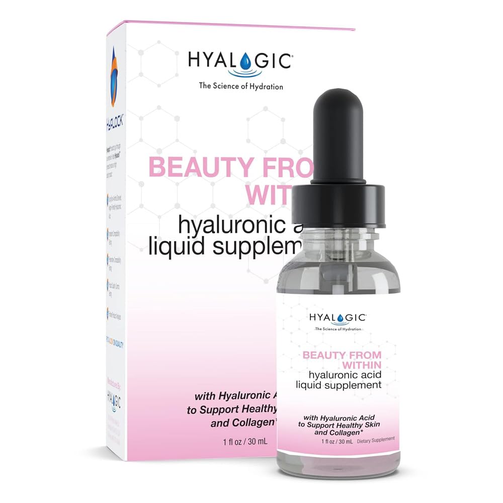 Hyalogická krása z uvnitř hyaluronic kyselina tekutá dodatek - tekutá kyselina hyaluronová pro hydrataci kůže, společná podpora, a kolagen Boost - Vegan, gluten- free, odorless & chutné (1 Fl Oz)