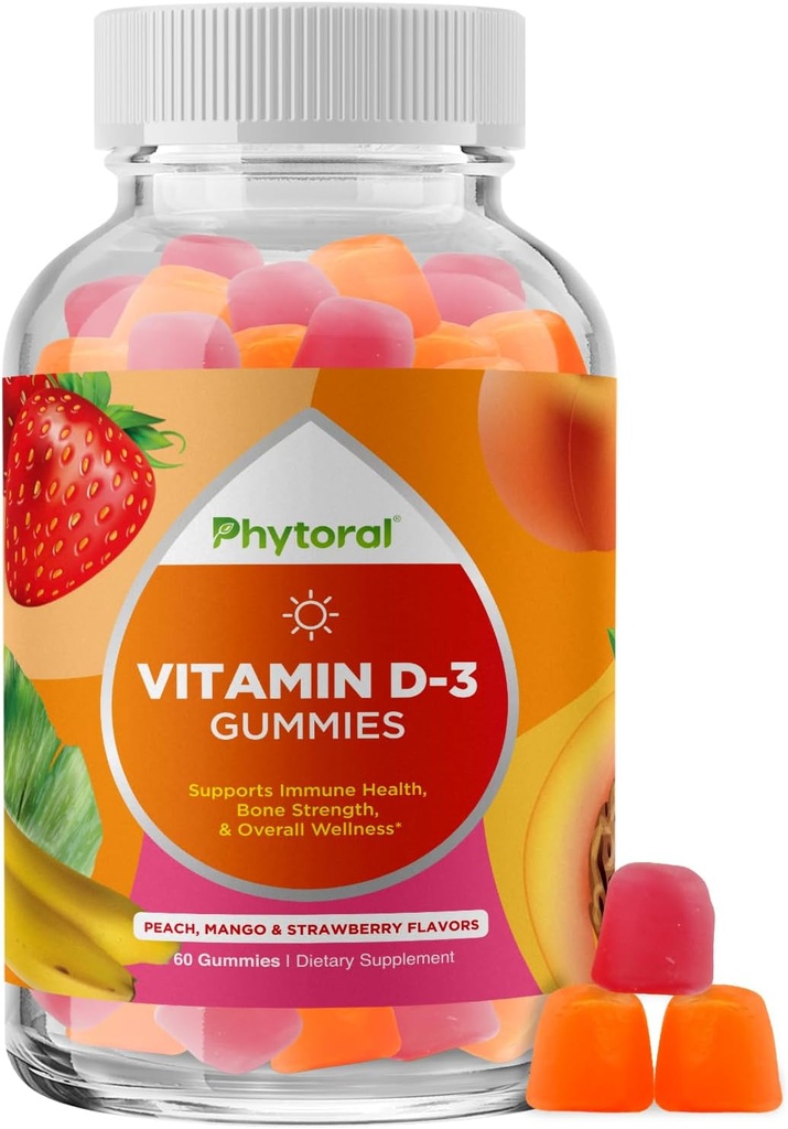 Žvýkací vitamín D Gummie pro dospělé - Delicious Daily Vitamin D3 Gummies s D3 2000IU per Serving - Gluten a želatina zdarma Non- GMO Gummy pro podporu imunity dospělých (1 měsíc)