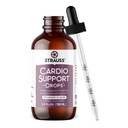 Strauss Naturals Kardio Support Kapky - Přírodní bylinné srdce doplněk zdraví - Pomáhá udržovat zdravý kardiovaskulární systém pro muže a ženy - Vegan & Non- GMO - mátové ochucené - 100 ml láhev
