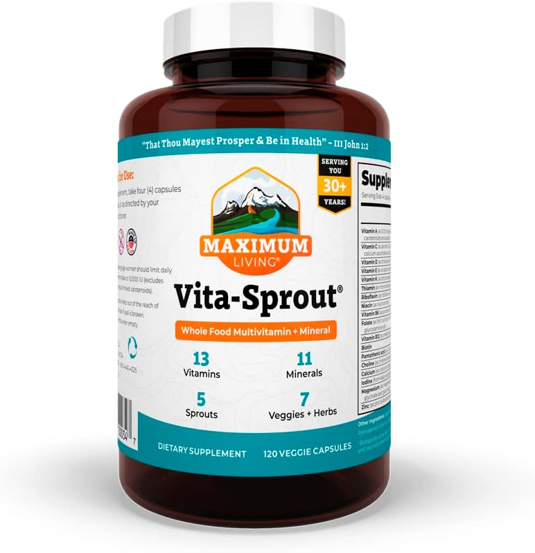 Maximum Living - Vita- Sprout Whole- Food Multivitamin & Phytonutrient Blend - 120 Kapsle