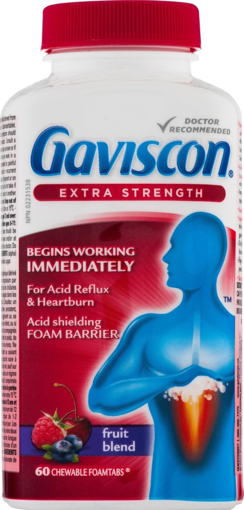 Gaviscon Extra Síla ovoce Antacida 60 Tablety