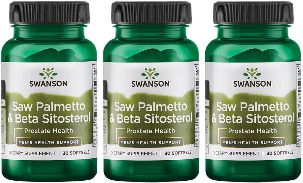 Swanson Saw Palmetto a Beta Sitosterol 30 Sgels (3 balení)