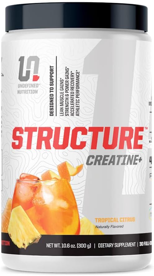 Nedefinovaná nutriční struktura Creatine + od Briana Shawa (30 Služeb) - mikronizovaný kreatin Monohydrát + magnesium- creatin Chelate & HMB a PEAK ATP- síla, síla, zotavení (10.6oz, Tropical Citrus)