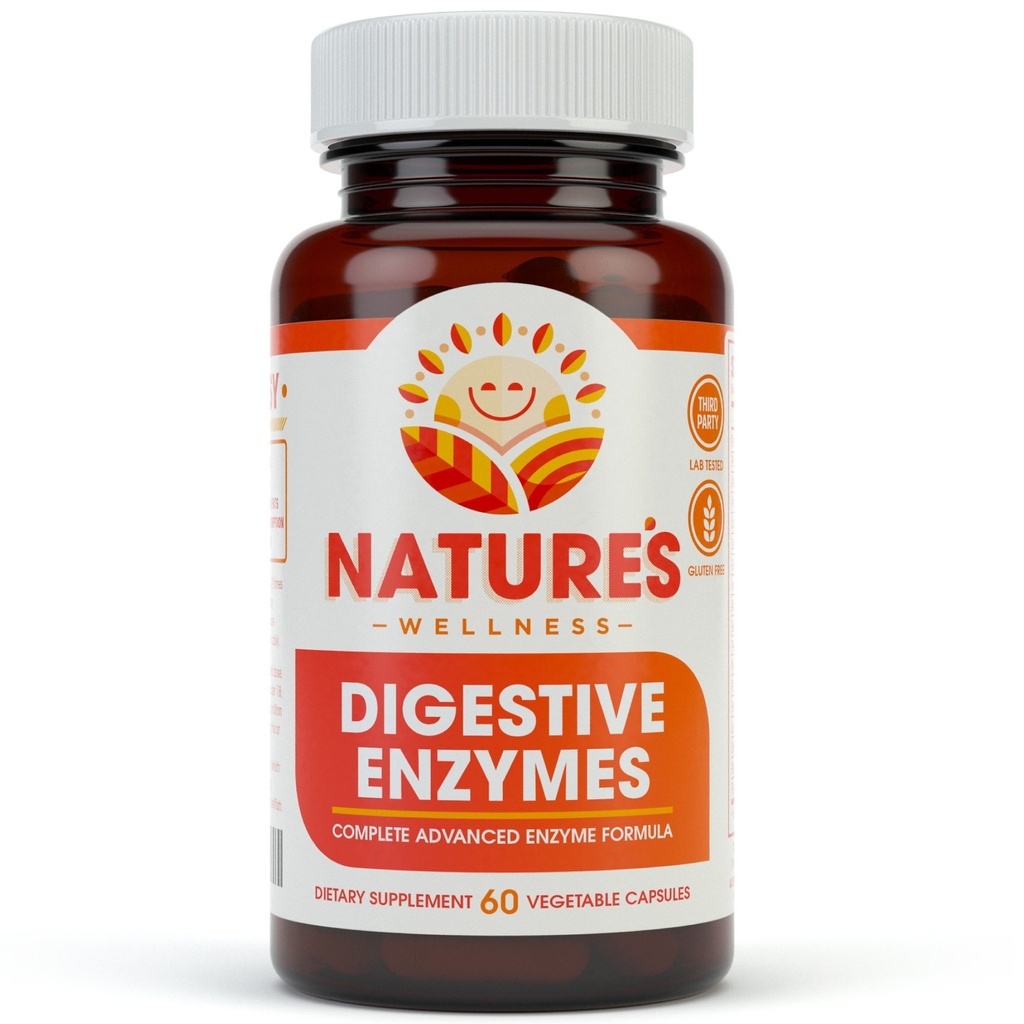 Stravovací Enzymy Kompletní - Pokročilý doplněk multi enzymu pro lepší trávení & Absorpce. Nápověda Gas Relief, Discomfort, Bloating, IBS, Gluten a laktóza Intolerance