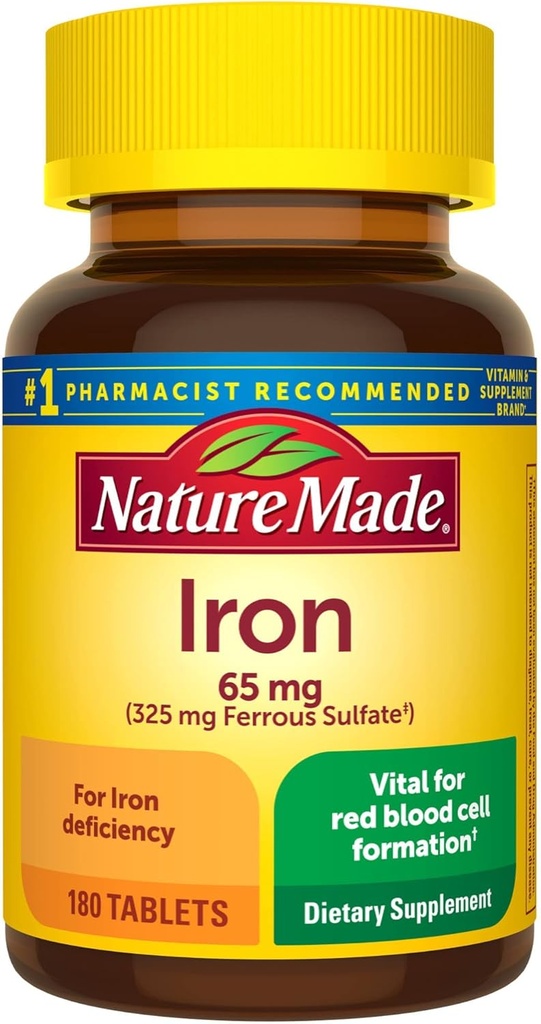 Příroda Made Iron 65 mg (325 mg sulfát železitý) Dietní dodatek pro podporu červených krvinek 180 tablet (balení po 1)?