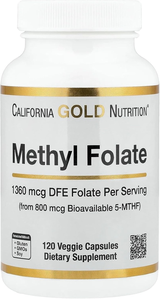 Lake Avenue Methylfolát, 800 mcg, 120 Veggie Kapsle, Nutrition