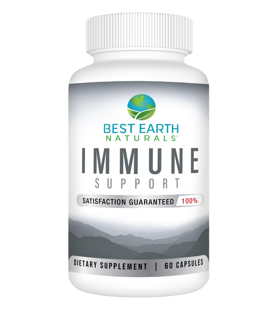Nejlepší Naturals Země Imunitní Supplement - Multi Vitamíny pro dospělé s vitaminem C 30mg, Vitamin E 30 Iu, Kurkuma, Houba, Česnek Dodatek & Více - 60 Kapsle