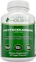 Phytoceramidy Kožní terapie dodatek 60 Kapsle 100% rýže na 100% přírodní vegetariánské / veganské kapsle 100% DV vitaminu A, C, D & E bez Fillers nebo umělé přísady