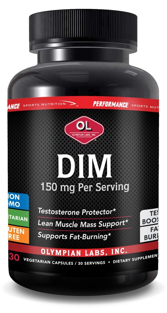 Olympian Labs DIM 150mg - DIM Diindolylmethan dodatek Kapsle Podpůrné Hormon Balance, Clear Skin, PCOS, & Aid in Fitness Regimes - 30 Kapsle (30 Day Supply)